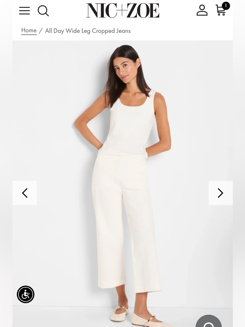 Nic + Zoe ALL DAY WIDE LEG CROPPED JEANS